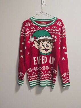Holiday 'Elfed Up' Red & Green Men's Sweater